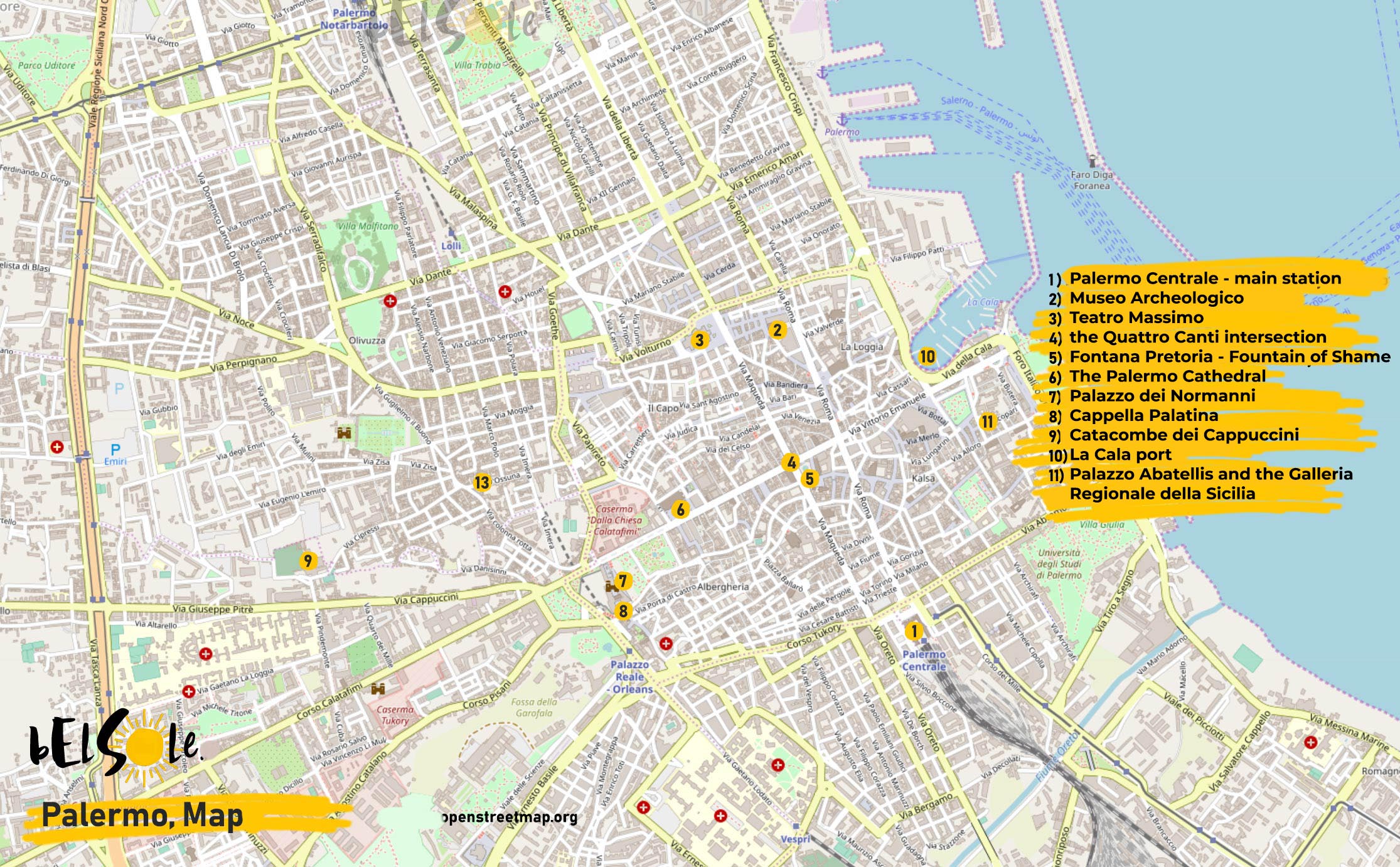 Palermo Attractions Map